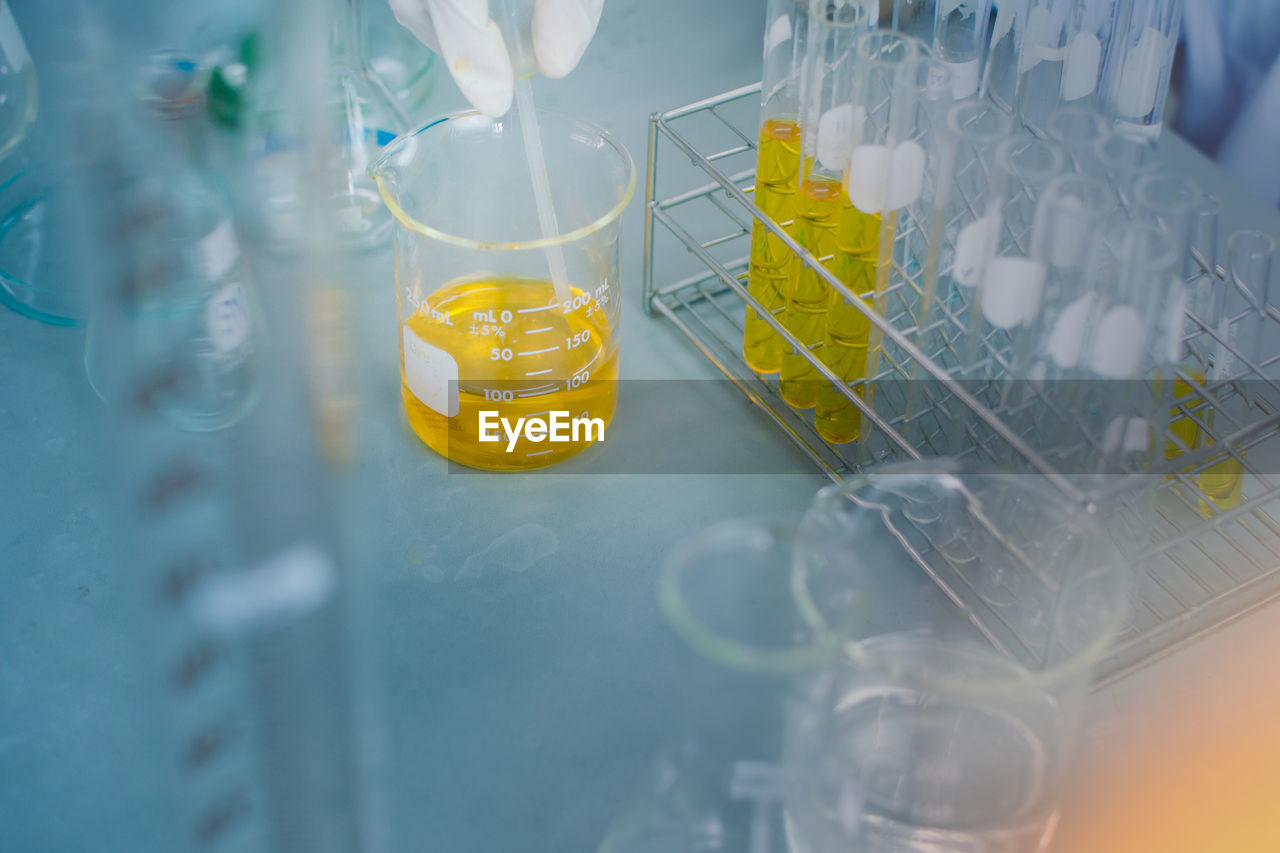 Chemical in container at laboratory