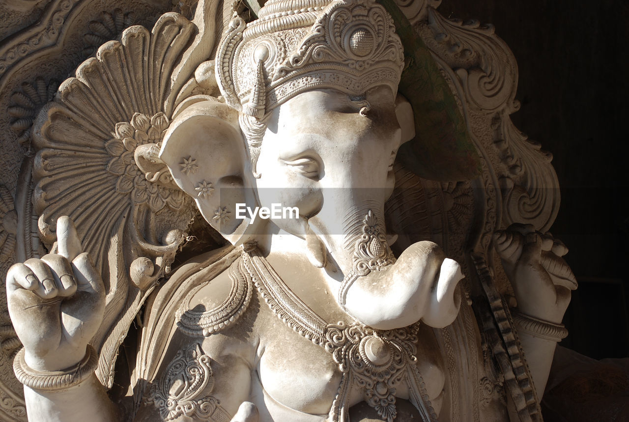 Sunlight on ganesha sculpture