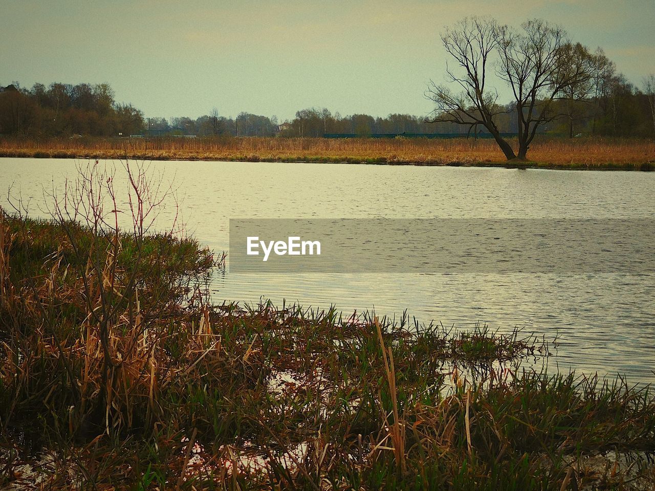 SCENIC VIEW OF LAKE AGAINST CLEAR SKY