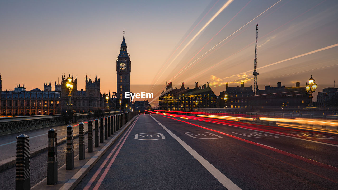 Sunset on westminster bridge