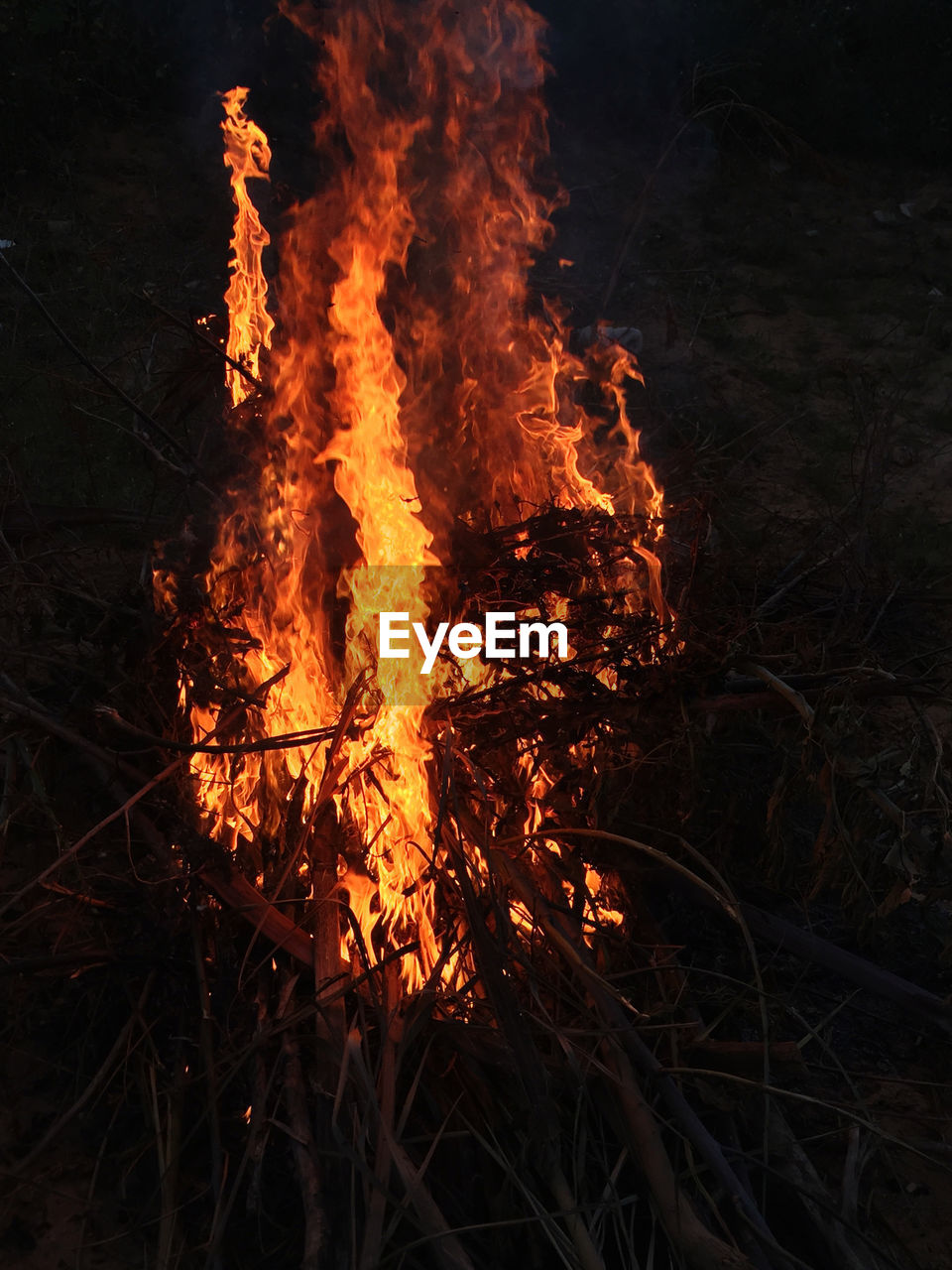 Bonfire on field in my home 