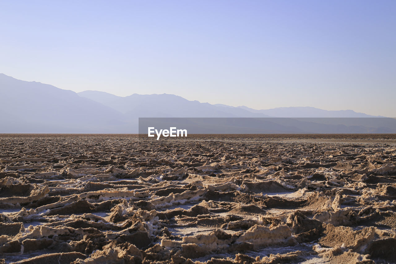 Medium angle landscape shot of badwater basin, death valley np