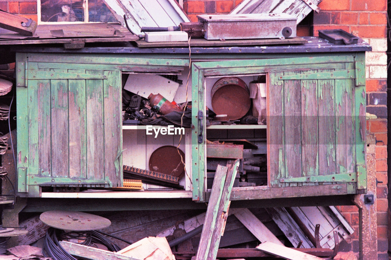 Closeup of old cupboard