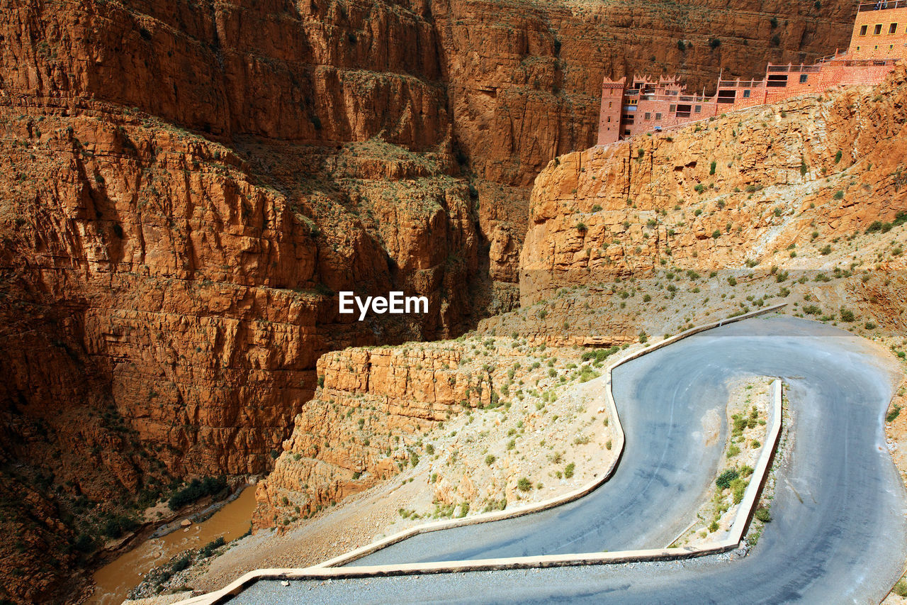 Aerial view of cliffs