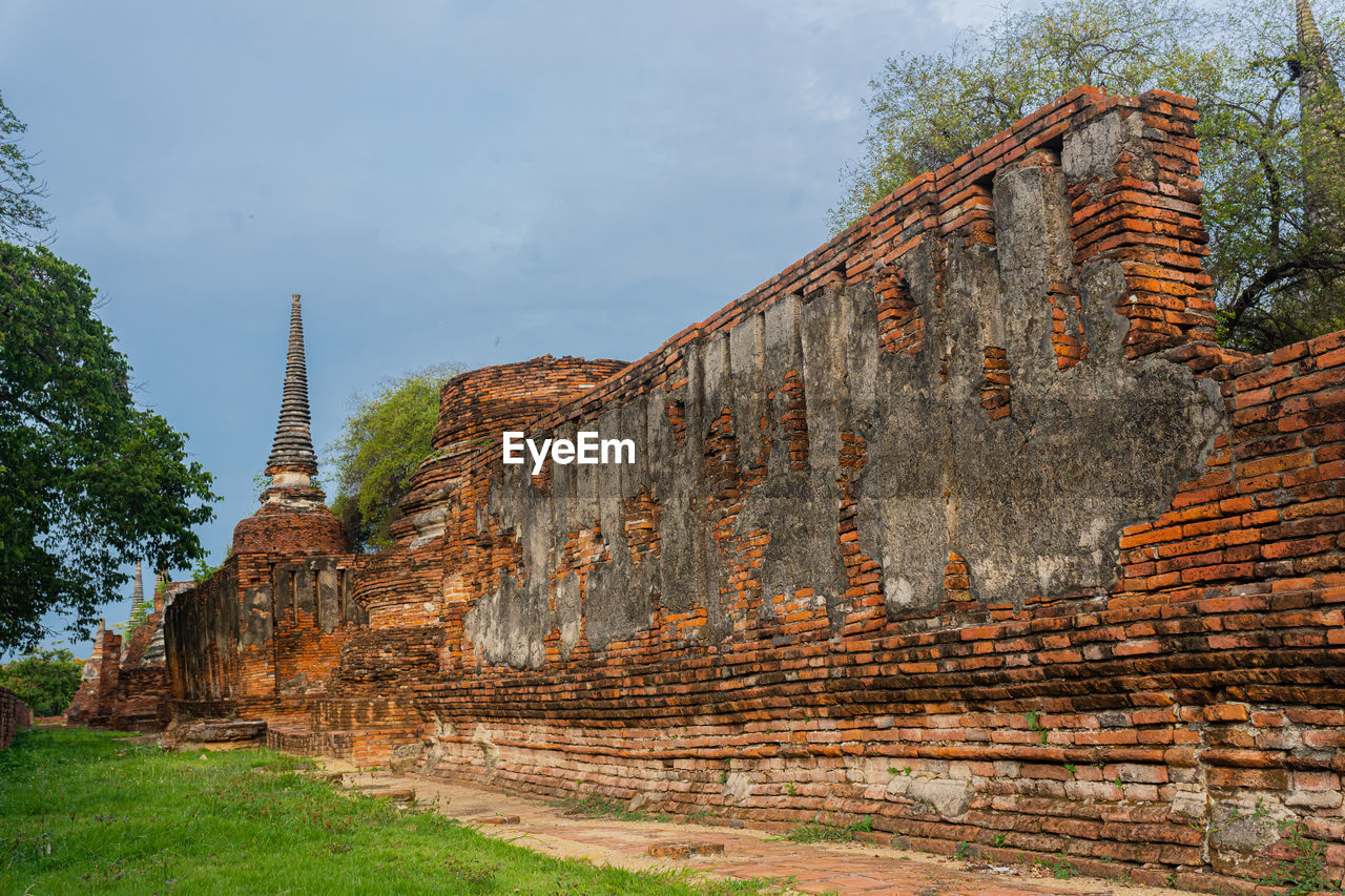 Old ruins of temple against sky