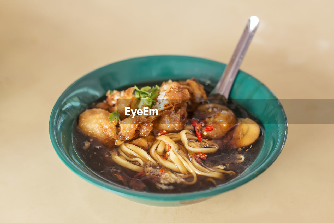 Close-up of meal served in bowl