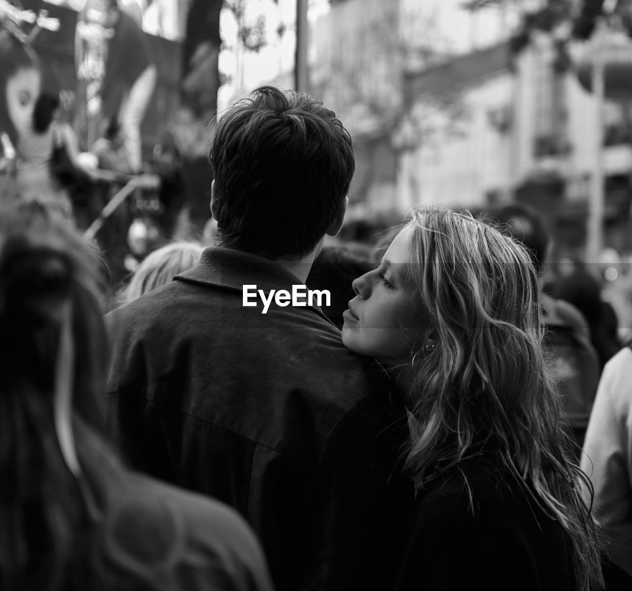 Couple standing on street