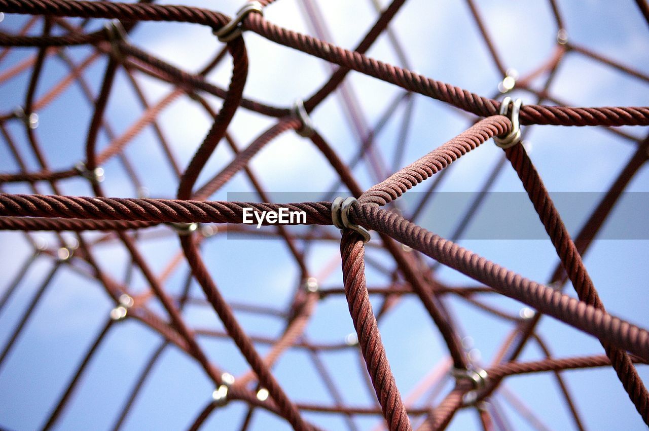 Close-up of jungle gym against sky