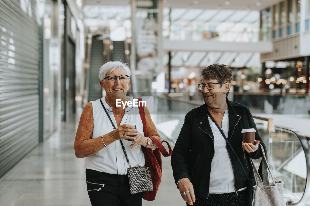 Senior women in shopping mall