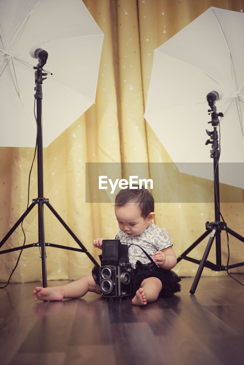 Baby in photo studio