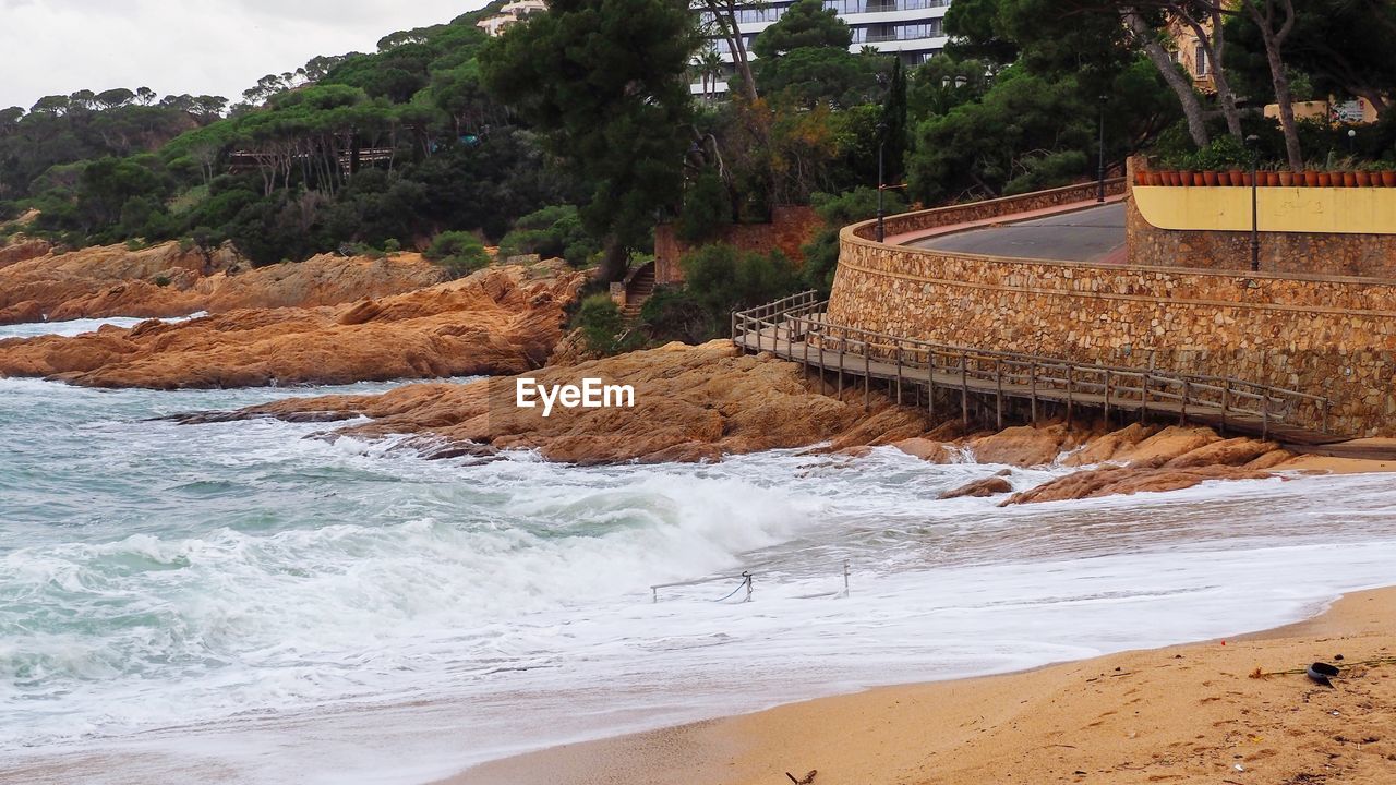 Scenic view of beach against sky