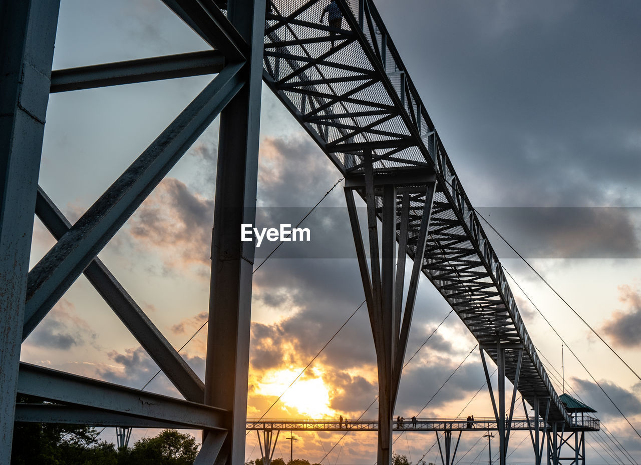 LOW ANGLE VIEW OF SUSPENSION BRIDGE AGAINST SKY