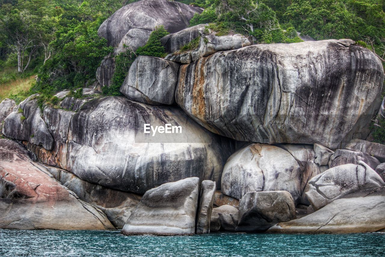 Rock formation on sea shore