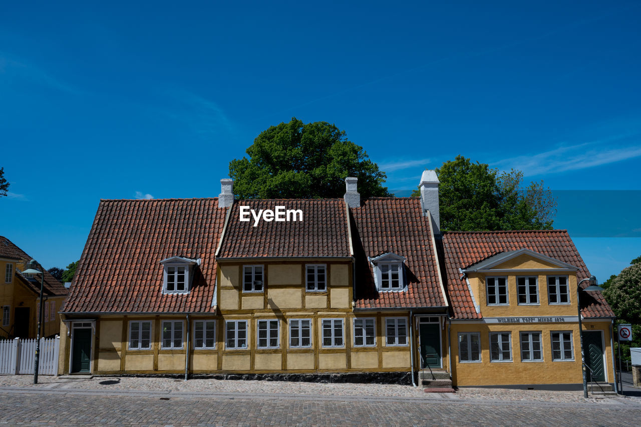 Historical buildings in roskilde town, denmark