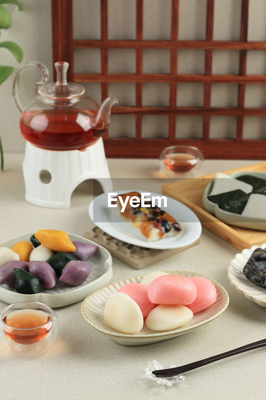 Songpyeon, half moon shape korean rice cake popular for korean mid autumn festival or chuseok. 