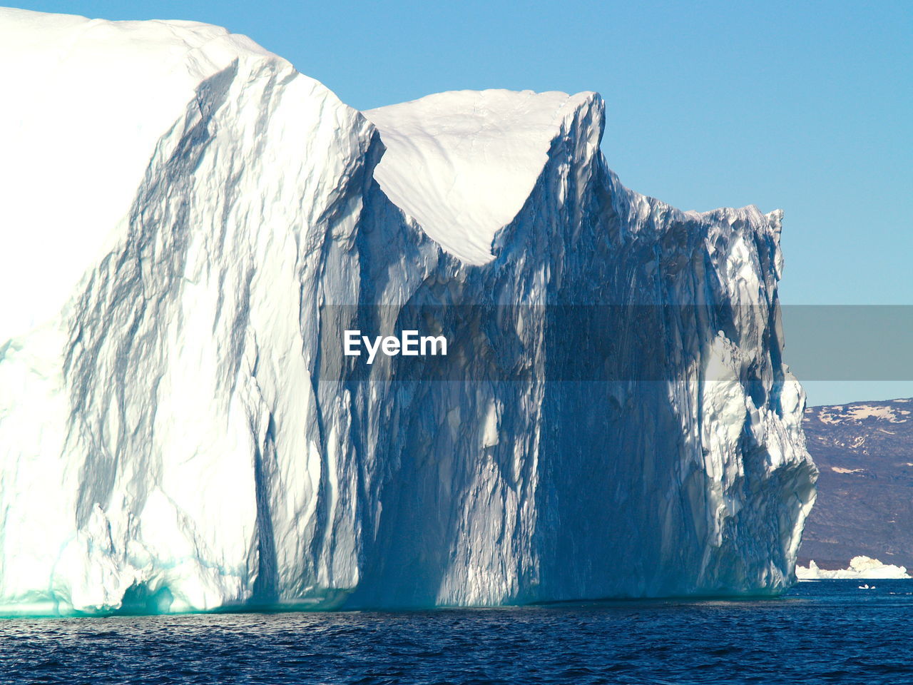 Panoramic view of sea against clear sky