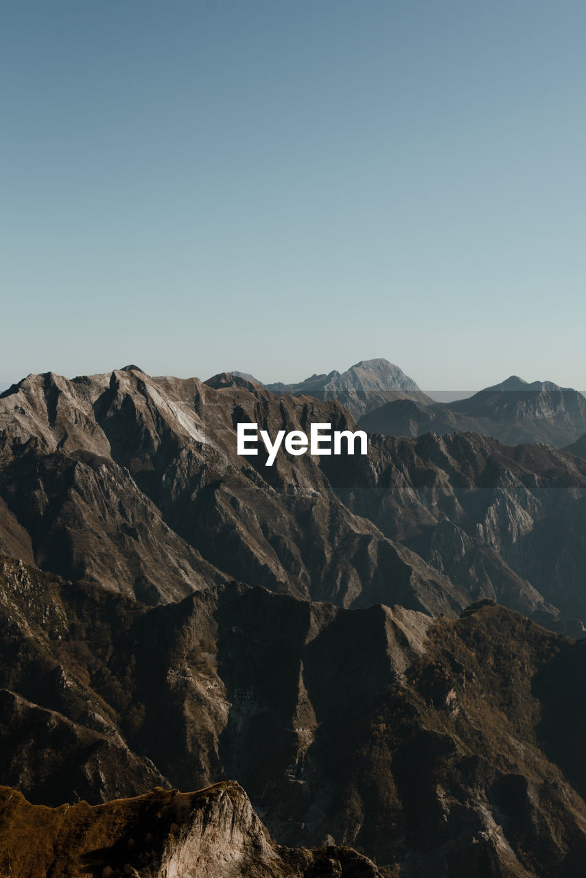 Mountain range in tuscany carrara