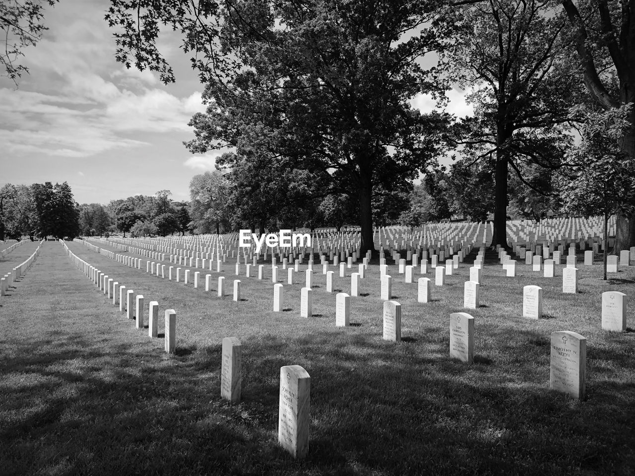 View of cemetery against sky