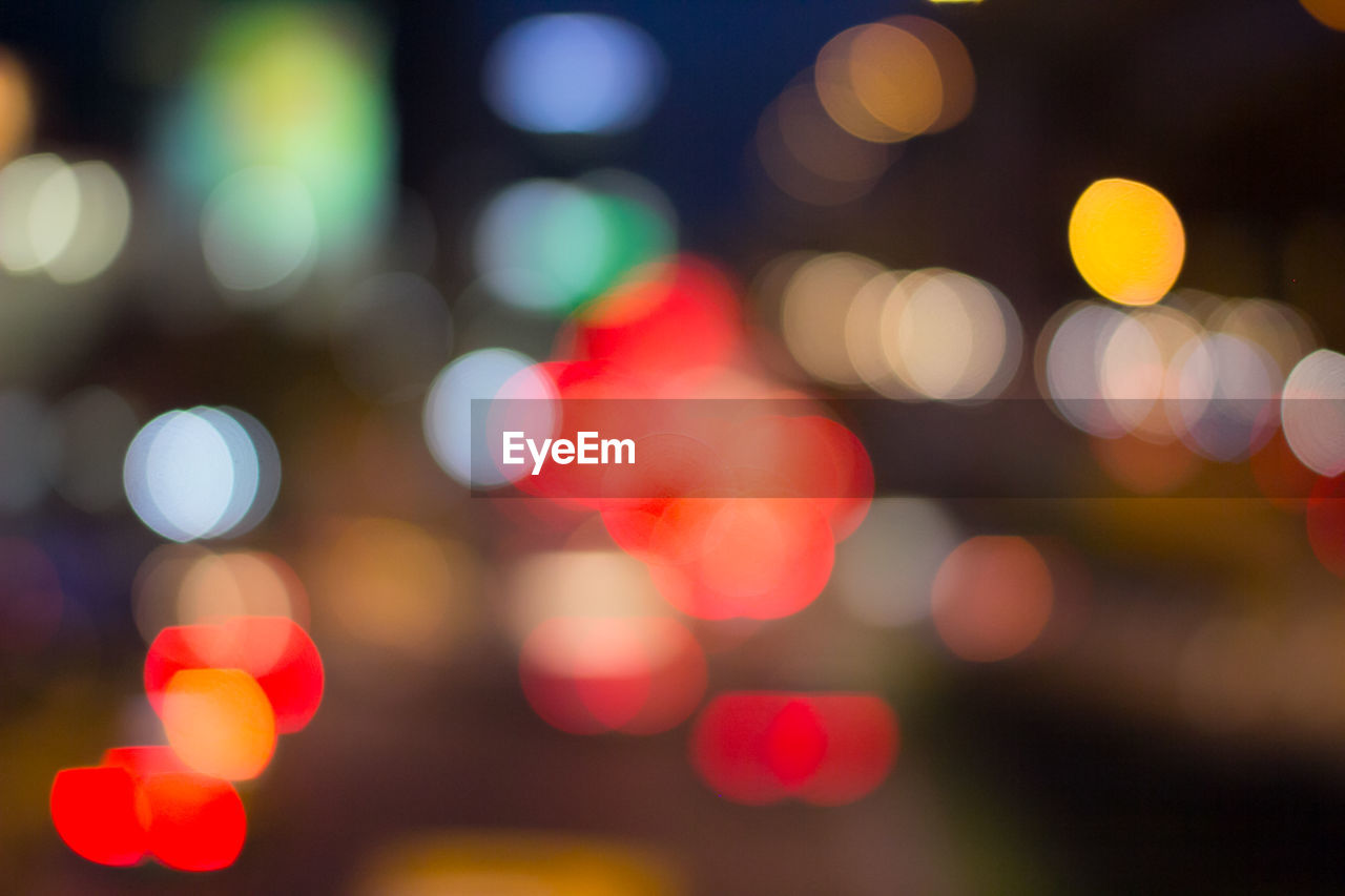 Defocused image of illuminated christmas lights