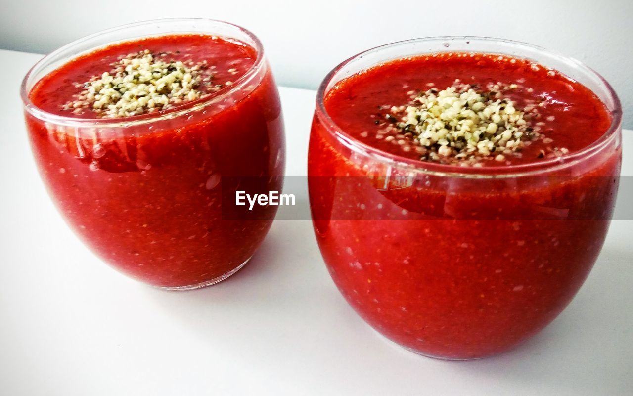 Close-up of fresh red juice