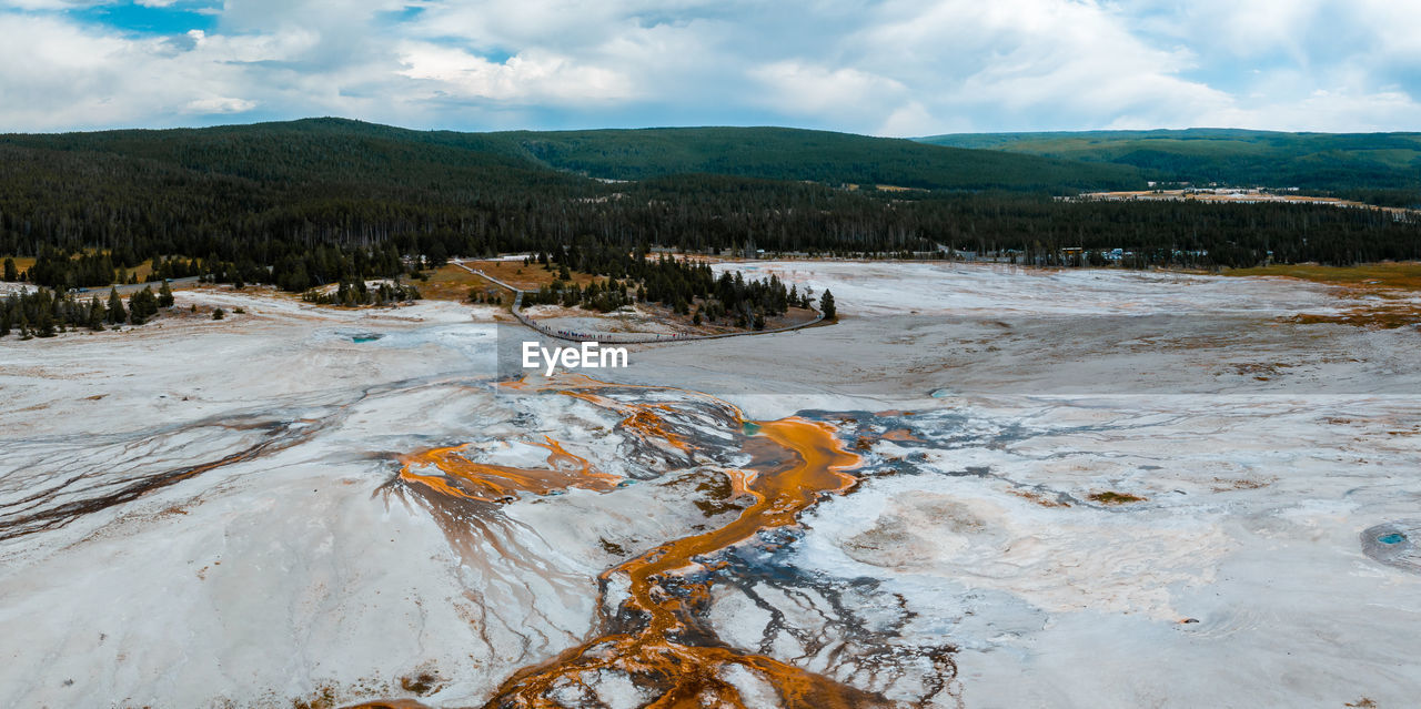 Upper geyser basin of yellowstone national park, wyoming