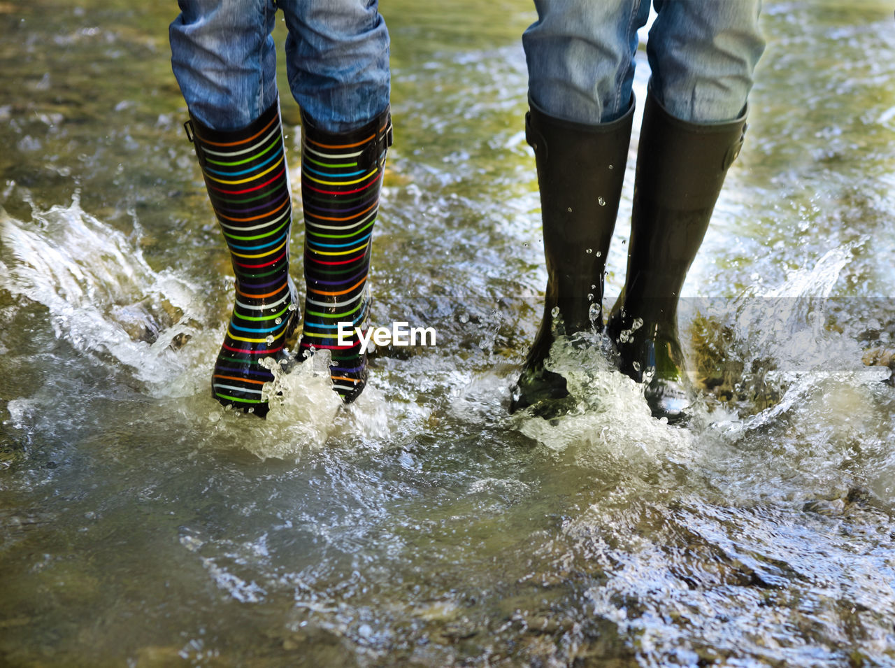 Low section of couple standing in water
