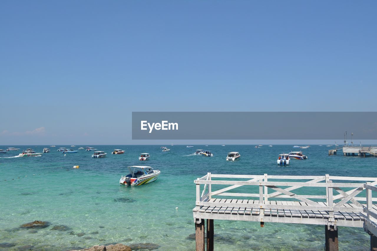 SCENIC VIEW OF BEACH AGAINST CLEAR BLUE SKY