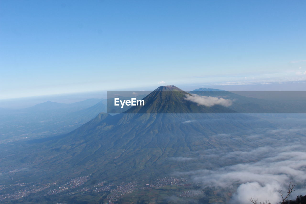 AERIAL VIEW OF VOLCANIC LANDSCAPE
