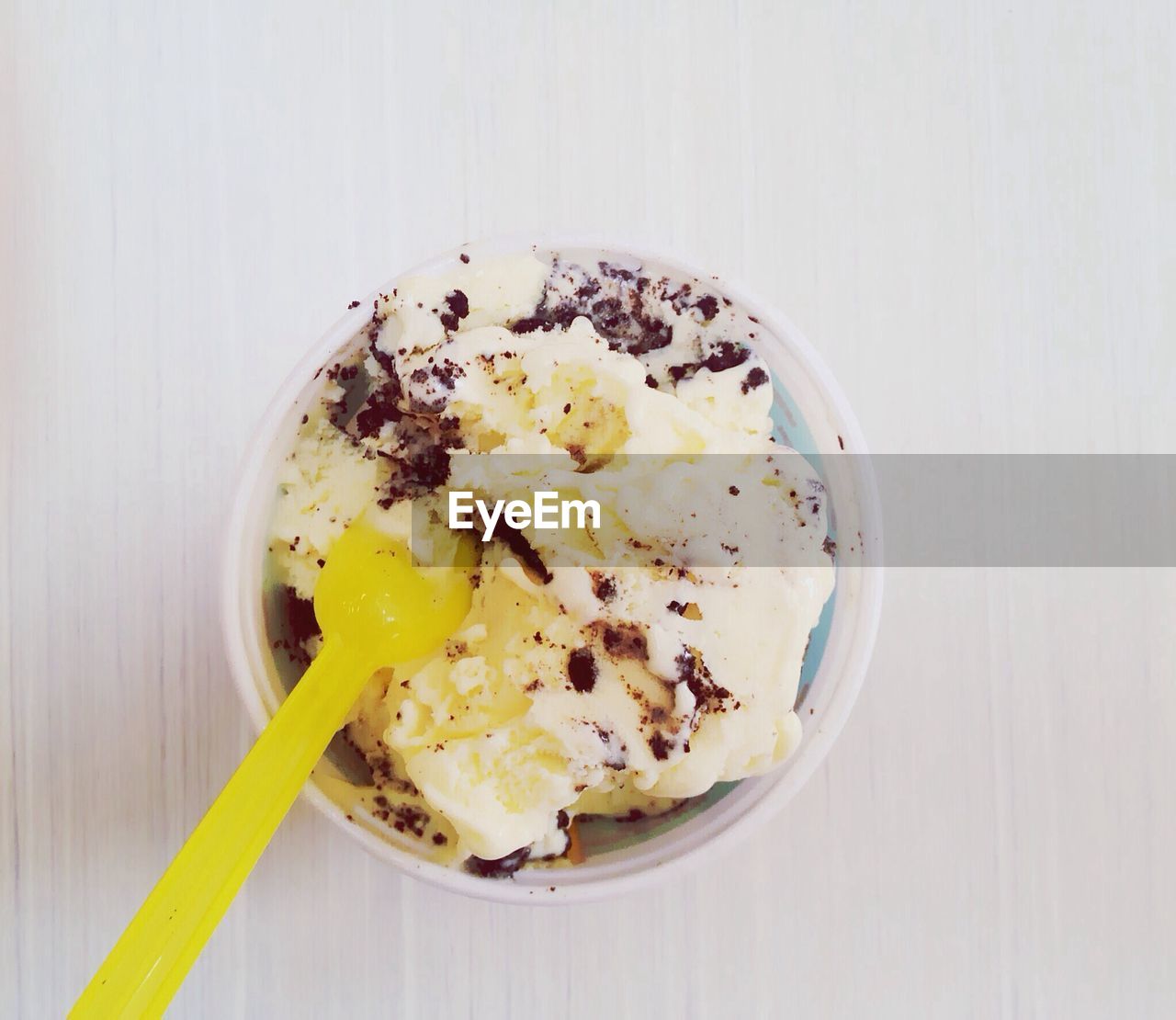 Close-up of ice cream over white background