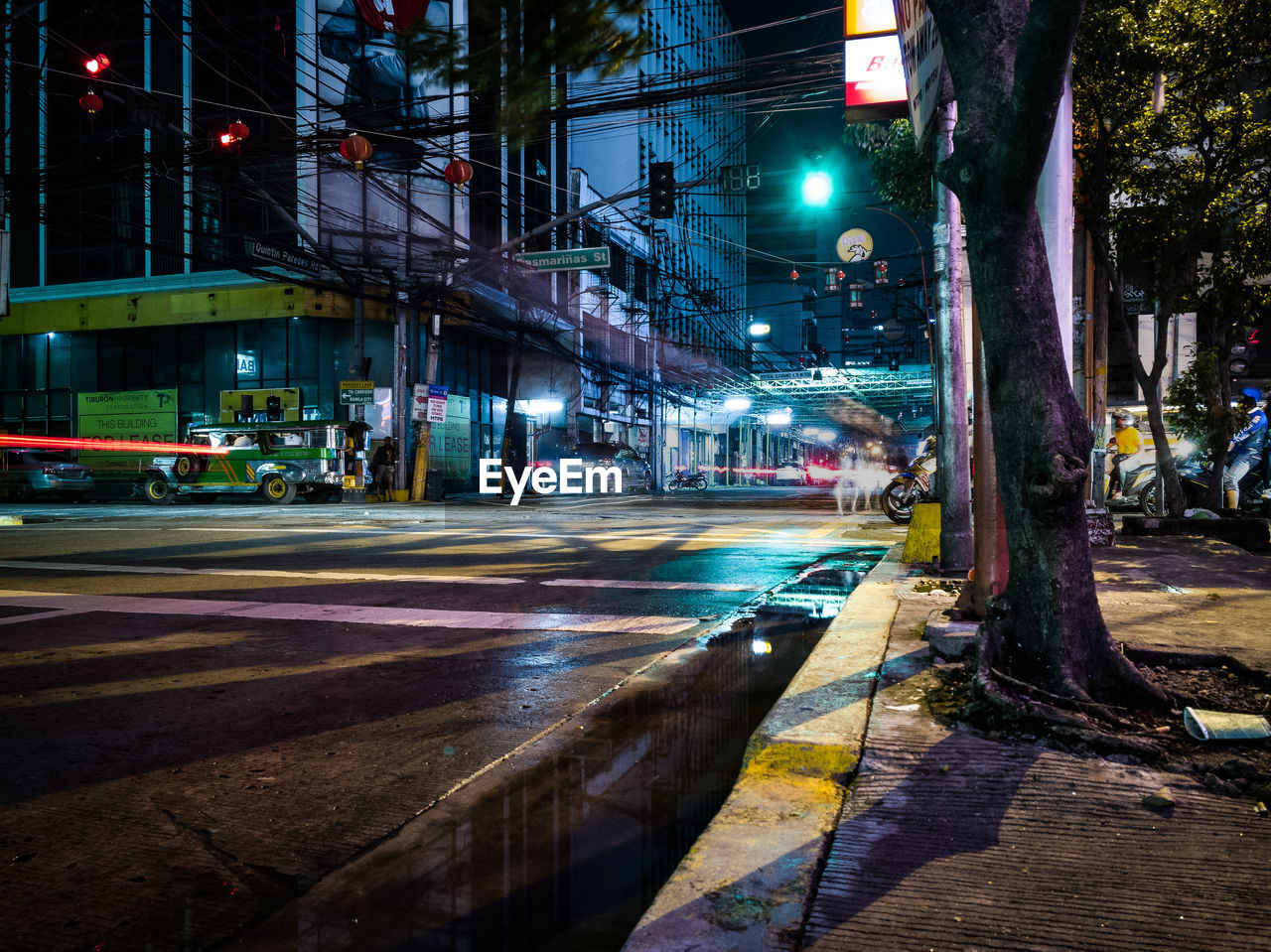 City street at night