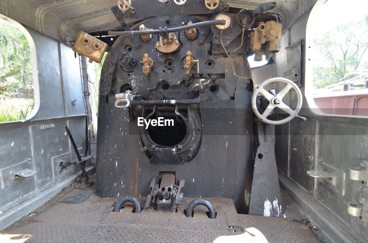 Interior of old steam engine train