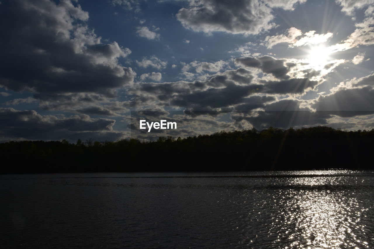 SCENIC VIEW OF LAKE BY TREES AGAINST SKY