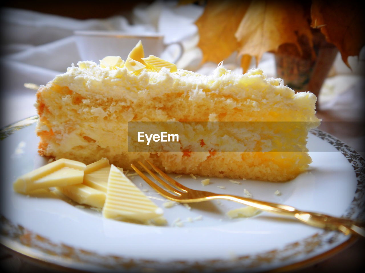 Close-up of cake served in plate