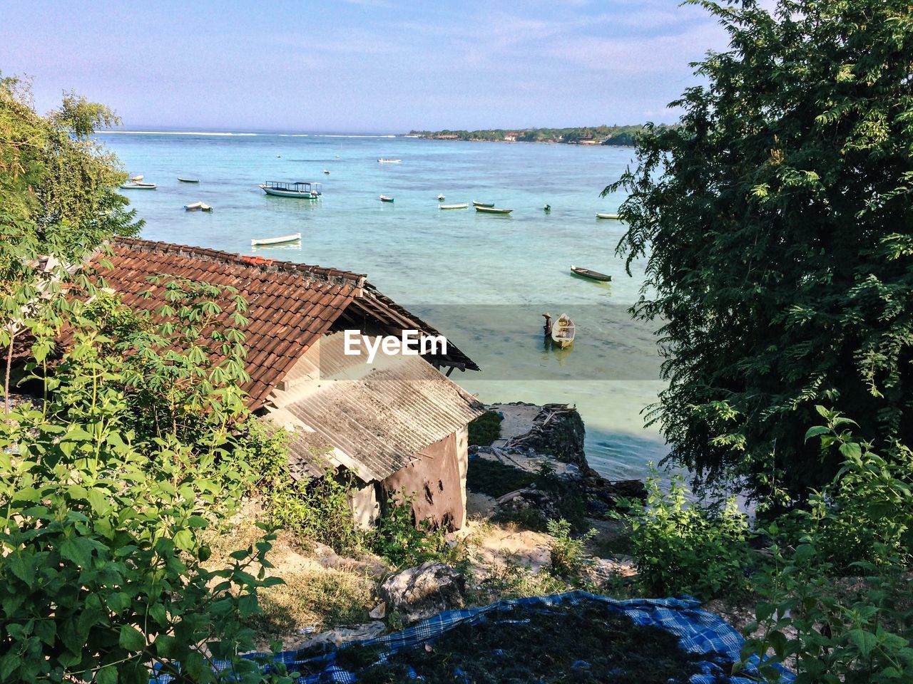 View of boats in sea