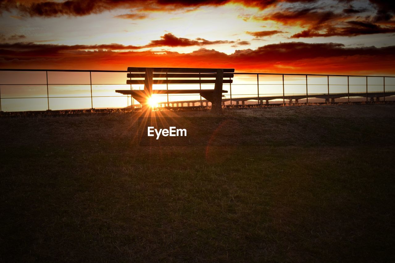 Scenic view of sea at sunset