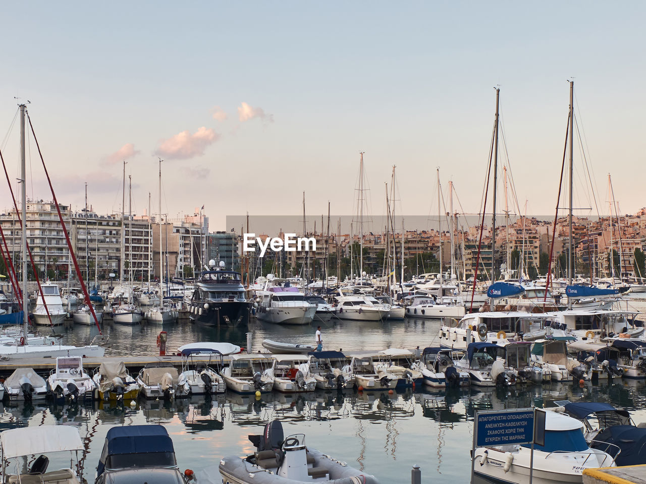 Piraeus, greece - september 2018. yachts, sailboats and other nautical vessels in the harbor