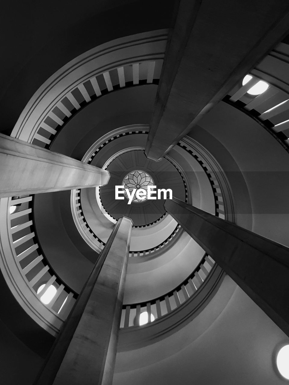 Low angle view of spiral staircase