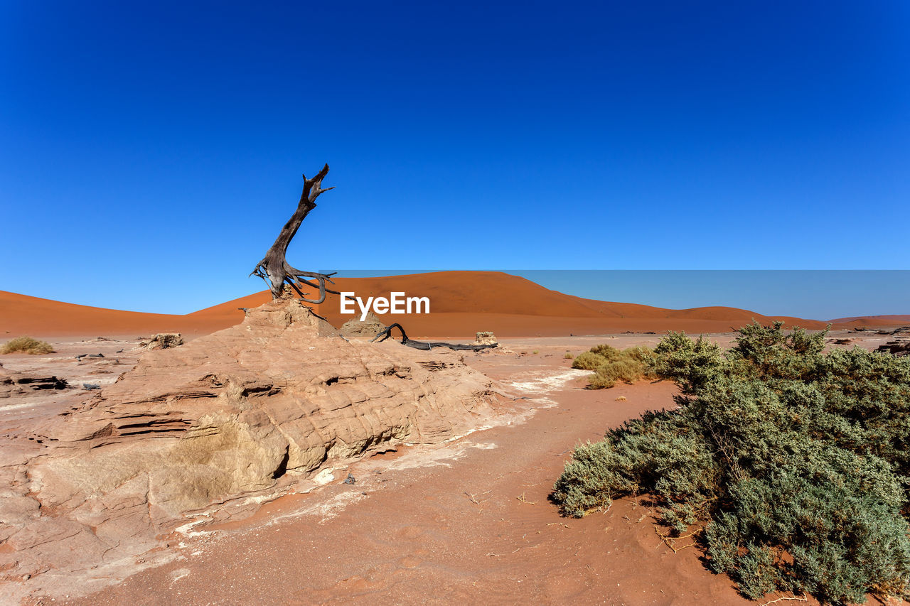 VIEW OF DESERT AGAINST CLEAR SKY