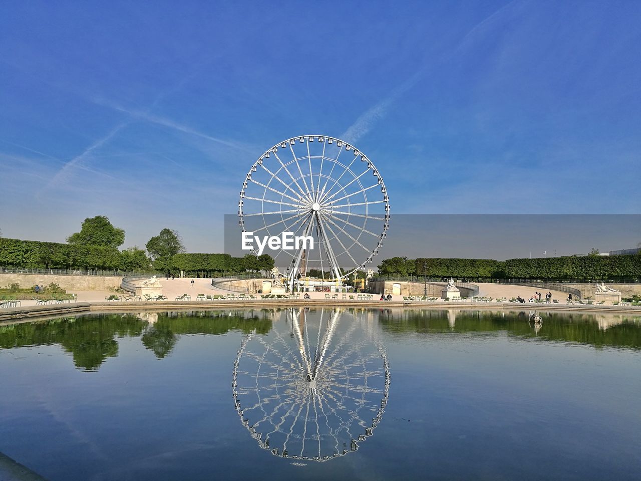 FERRIS WHEEL IN WATER AGAINST SKY