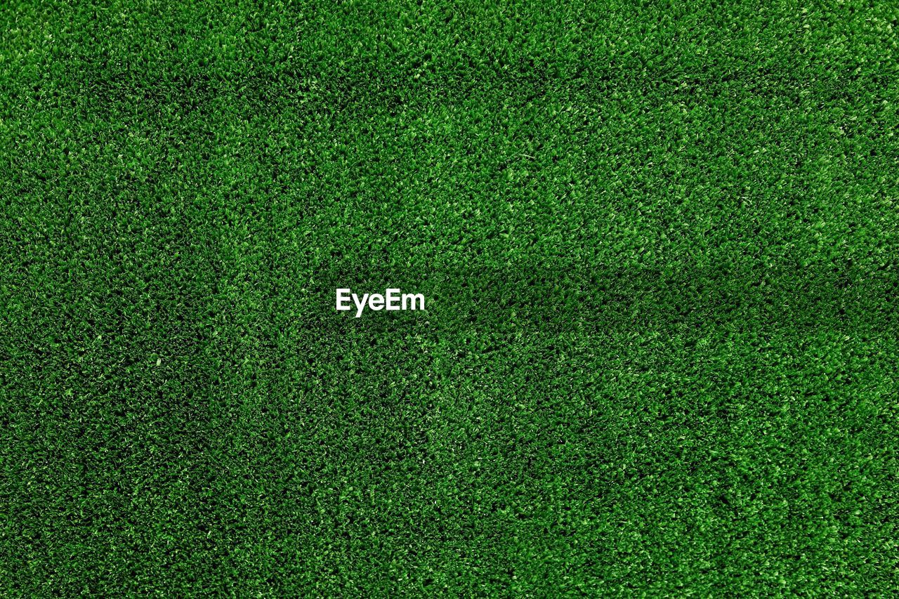 FULL FRAME SHOT OF SOCCER FIELD WITH GREEN BACKGROUND