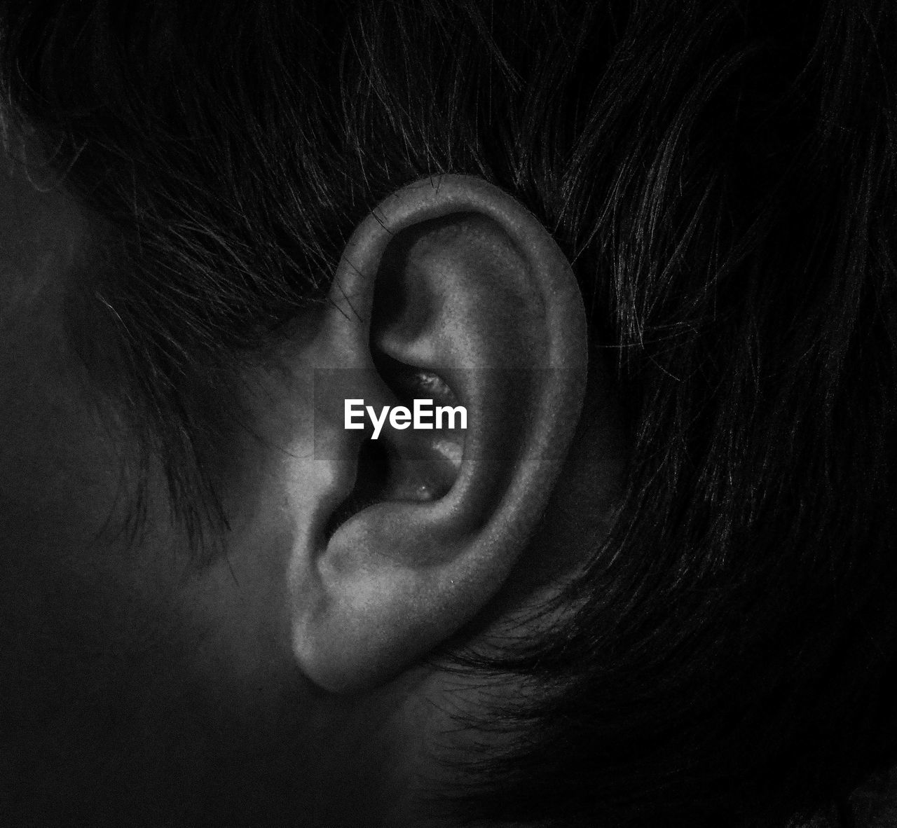 Close-up of boy ear