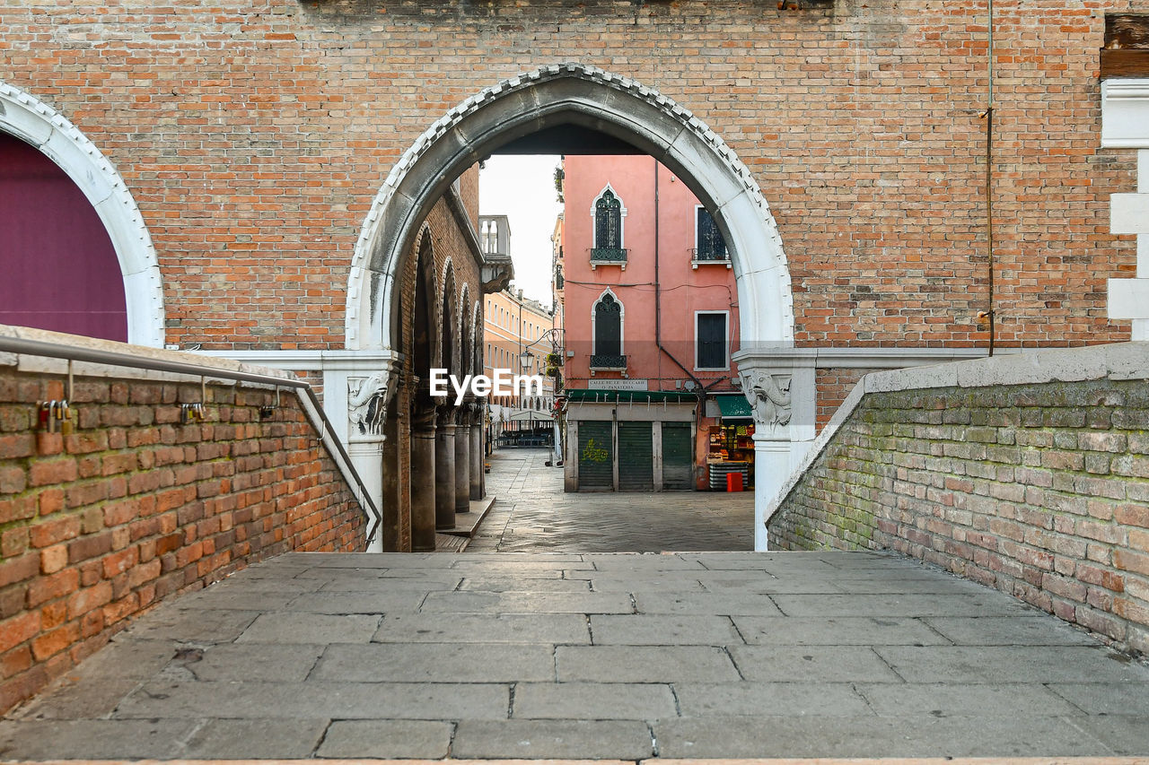 The loggia of the fish market in rialto, san polo sestiere, venice, italy