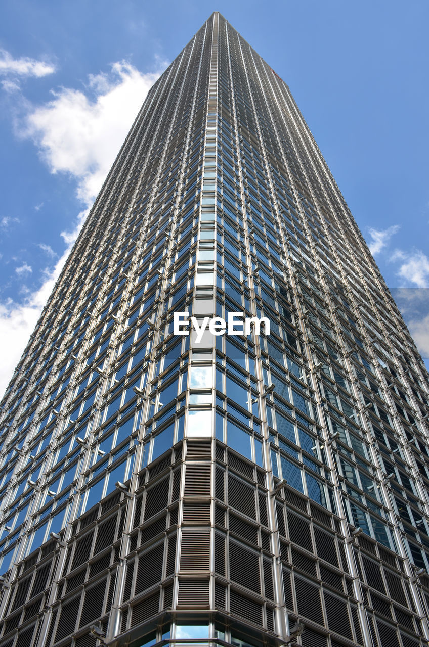 Low angle view of modern building against sky