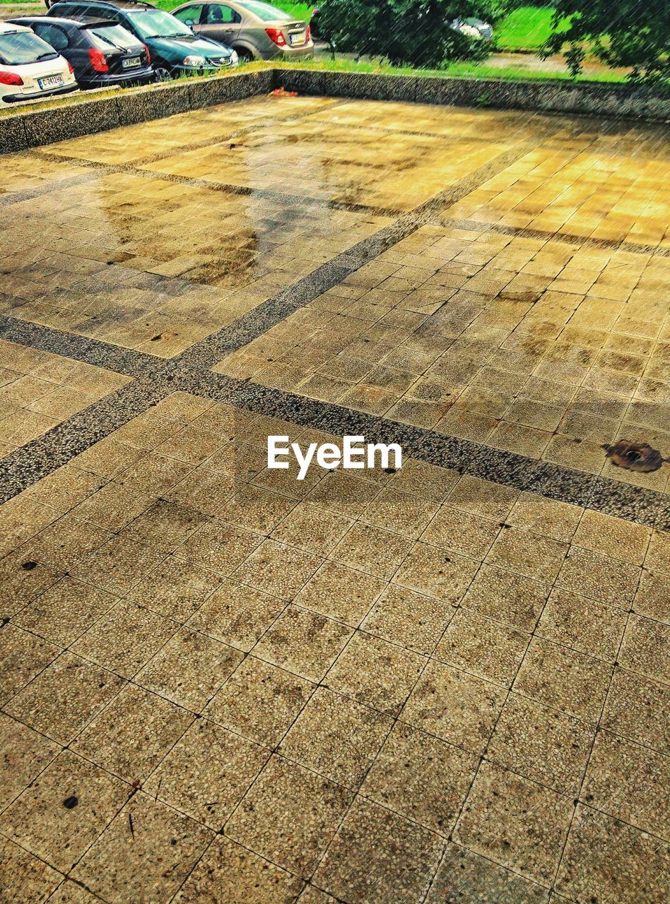High angle view of footpath