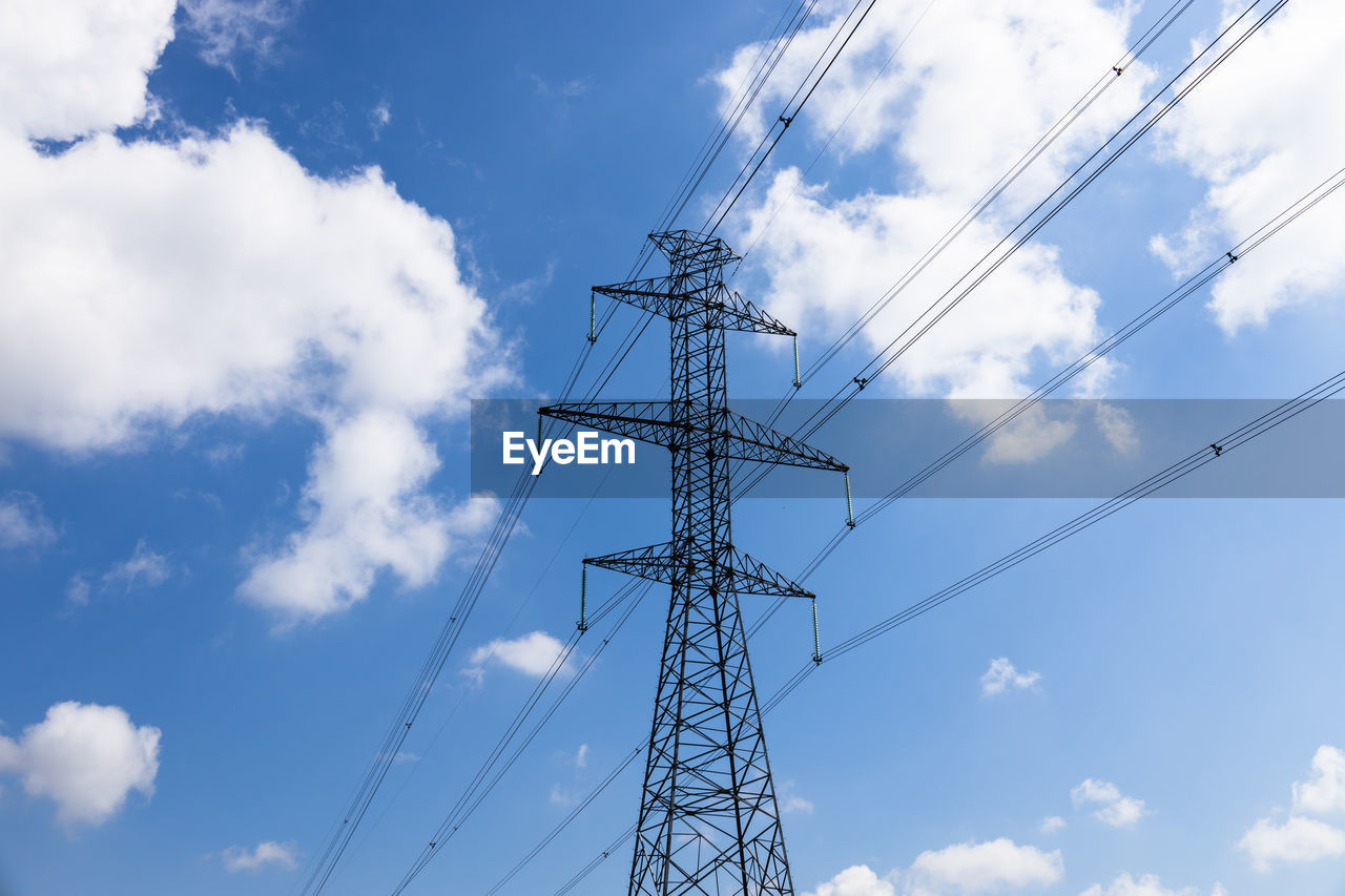 High voltage pole or high voltage electricity tower and transmission power lines