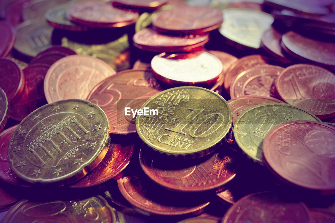 Full frame shot of coins