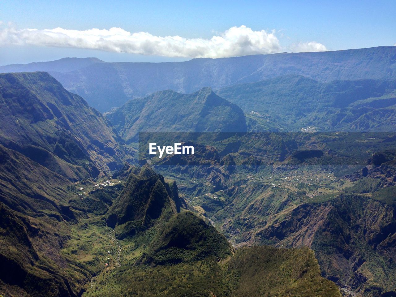 Scenic view of mountains against sky