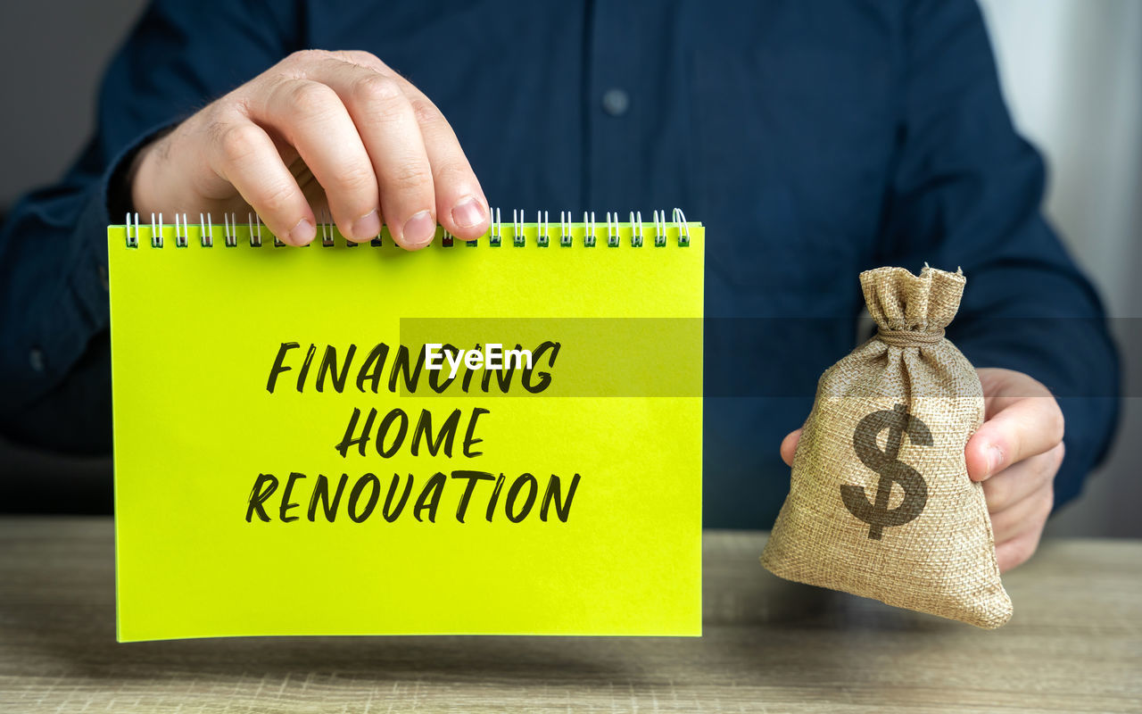 Financing home renovation concept. the concept of investing money in real estate and home repair.