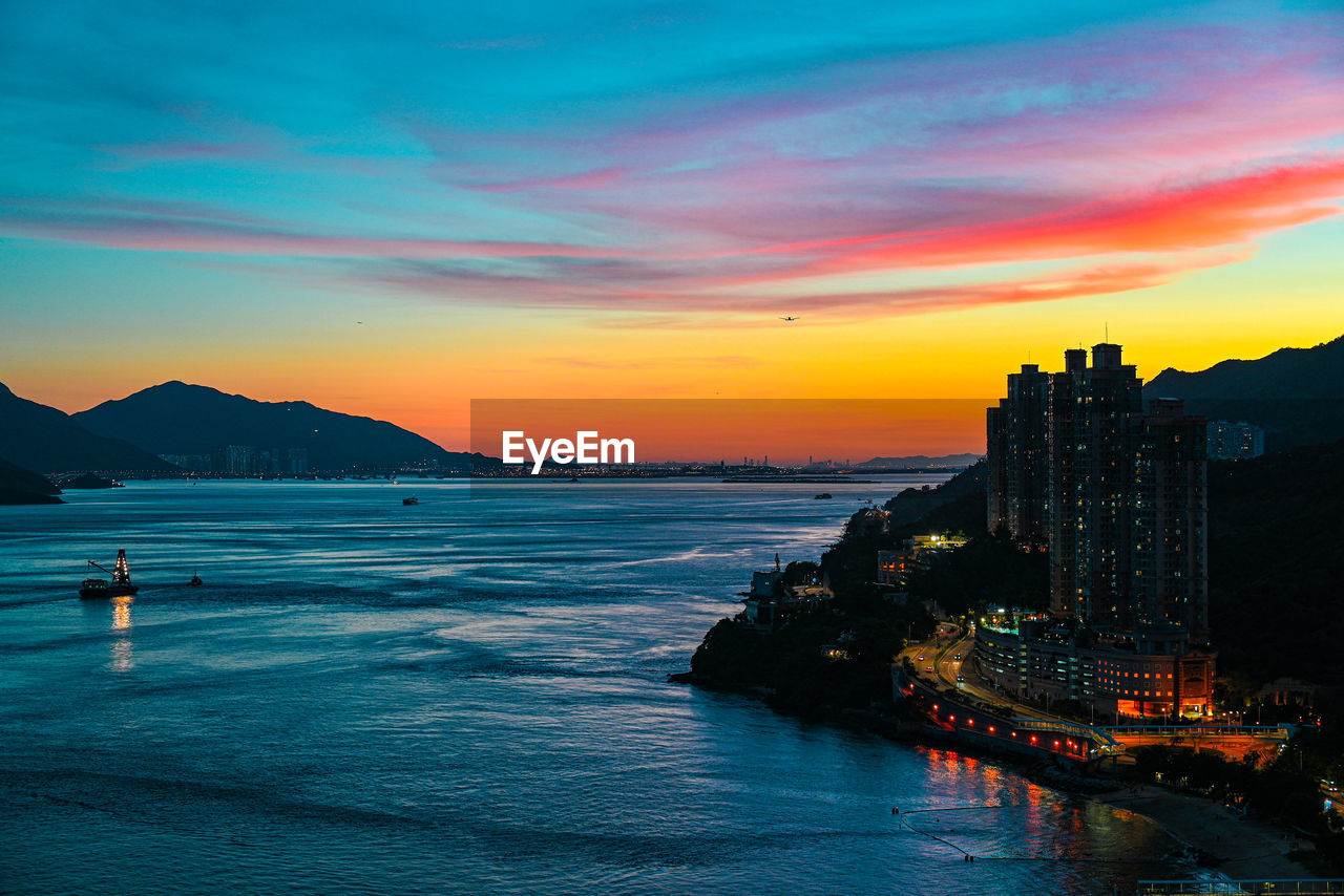 SCENIC VIEW OF SEA DURING SUNSET