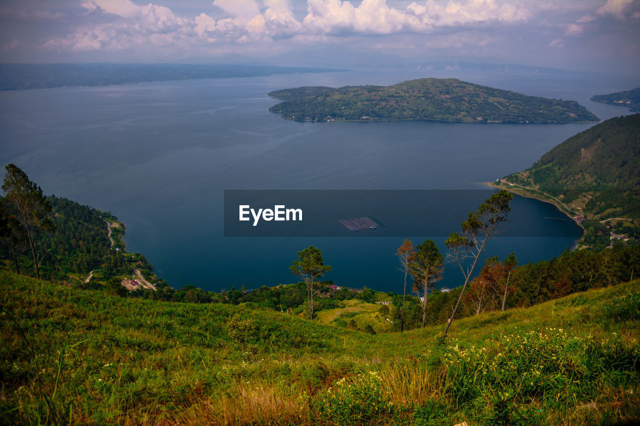 Beautiful lake toba from sipinsur to sibagandang island
